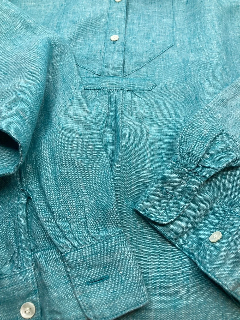 J.Crew Baird McNutt Irish Linen Long Sleeve Popover Tunic Shirt S608